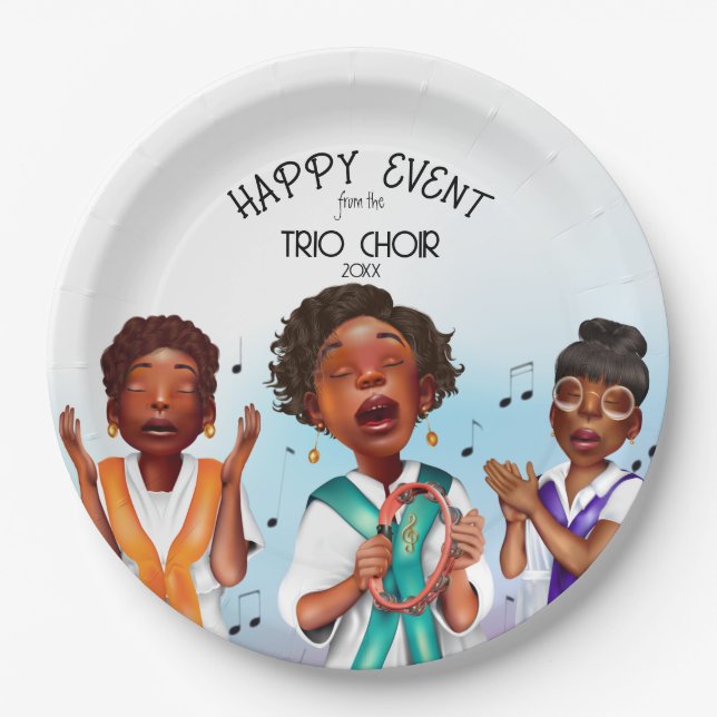 Assiettes En Carton Chanteur afro-américain (Devant)
