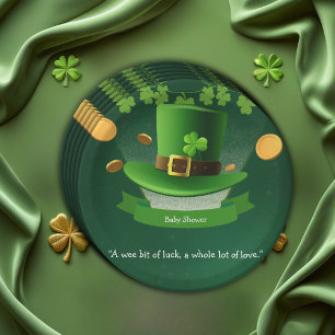 Assiettes En Carton Chapeau de la Saint-Patrick Trèfle Or Baby Shower