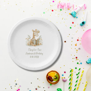 Assiettes En Carton Chapitre un Girafe avec livre  Fête d'anniversaire
