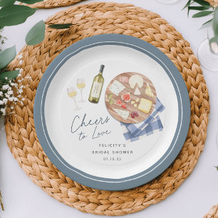 Assiettes En Carton Charcuterie Board Vin & Fromage Cheers à l'amour