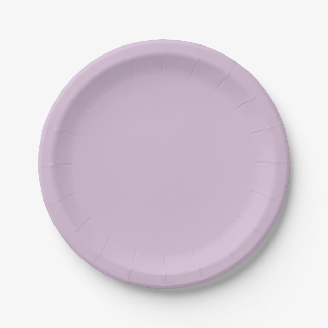 Assiettes En Carton Chardon violet uni pastel ton (Devant)