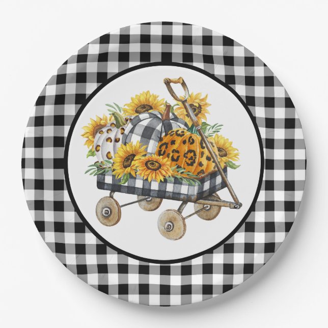 Assiettes En Carton Chariot de jouet de campagne (Devant)
