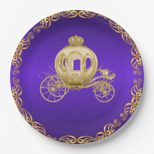 Assiettes En Carton Chariot royal de car d'or pourpre