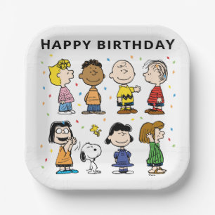 Assiettes En Carton Charlie Brown et Gang Confetti
