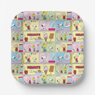 Assiettes En Carton Charlie Brown, Snoopy & Sally   Crème glacée
