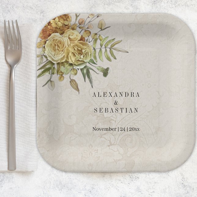 Assiettes En Carton Charme du pays et fleurs de Boho (Créateur téléchargé)