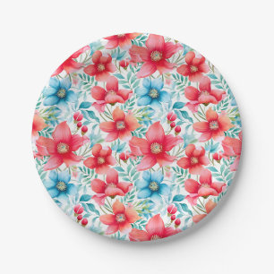Assiettes En Carton Charming Bouquet Ranya Motif-65292