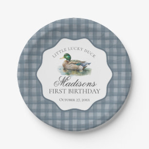 Assiettes En Carton Chasse au Canard Colvert Anniversaire Garçon Gingh