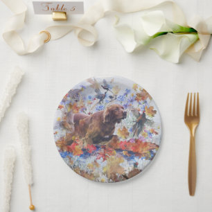 Assiettes En Carton Chasse au Setter irlandais