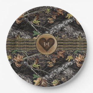Assiettes En Carton Chasse cardiaque sculptée Camo Party Plaques pour