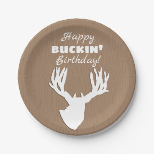 Assiettes En Carton Chasse heureuse d'anniversaire de Buckin