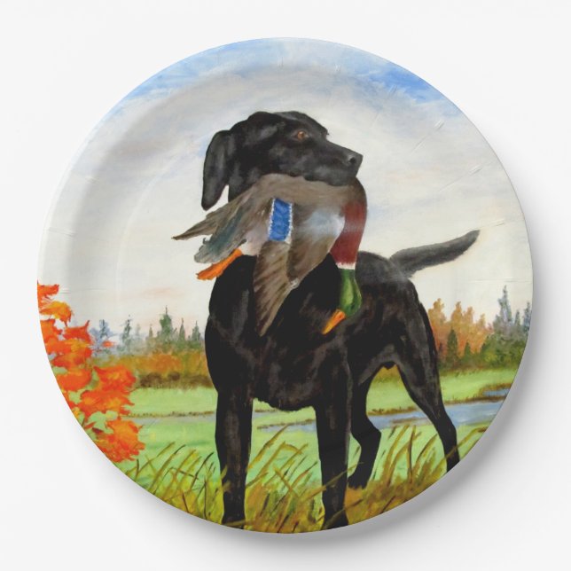 Assiettes En Carton Chasse Plaques de papier de chien (Devant)