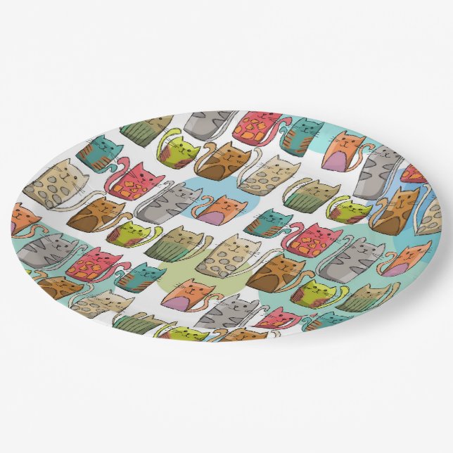 Assiettes En Carton Chat! (Angle)