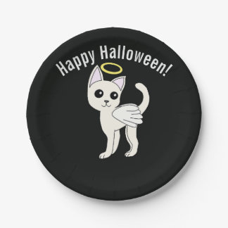 Assiettes En Carton Chat ange Halloween Joyeux Halloween