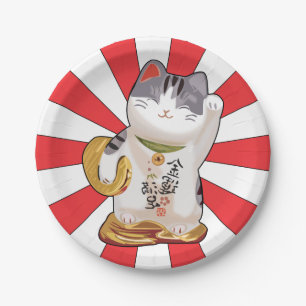 Assiettes En Carton Chat chanceux B
