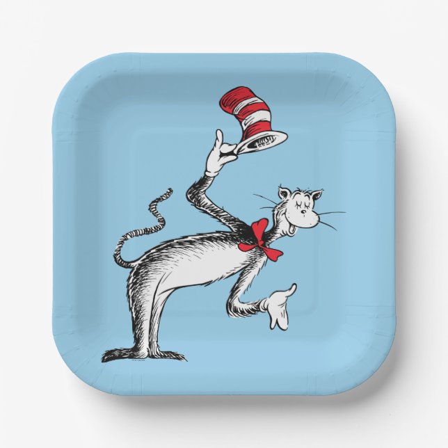 Assiettes En Carton Chat dans le Casquette prend une chèvre (Recto)