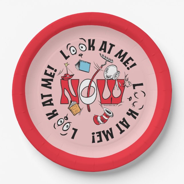 Assiettes En Carton Chat dans le Casquette | Regarde-Moi ! Regarde-Moi (Devant)