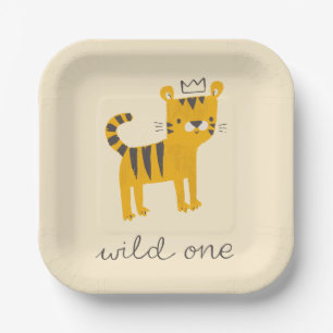 Assiettes En Carton Chat de tigre sauvage