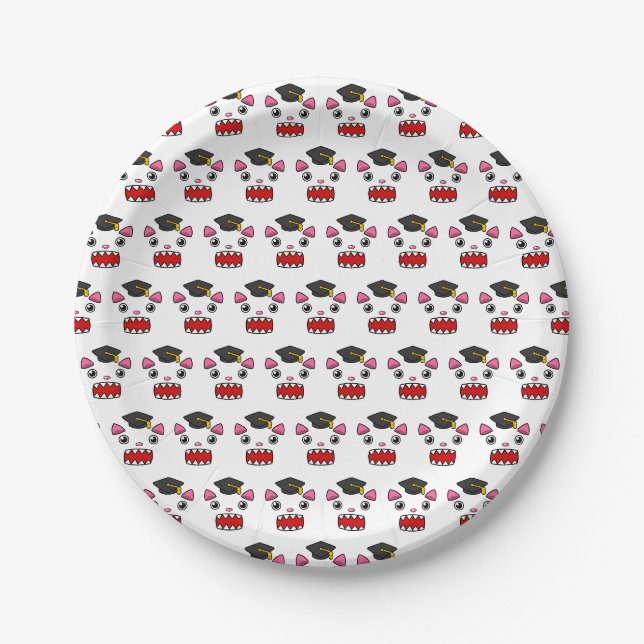Assiettes En Carton Chat d'études supérieures (Devant)