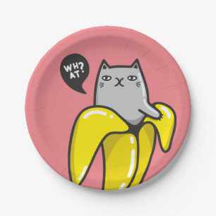 Assiettes En Carton Chat en banane