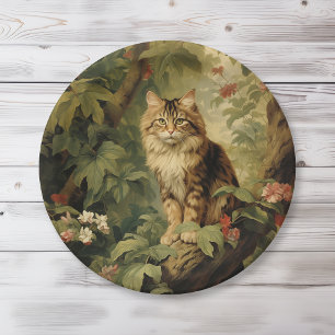 Assiettes En Carton Chat forestier en feuillage luxuriant