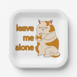Assiettes En Carton Chat gras lunatique laissez-moi tranquille