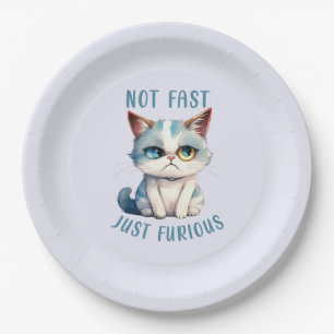 Assiettes En Carton Chat Grumpy - Pas Rapide, Juste Furieux