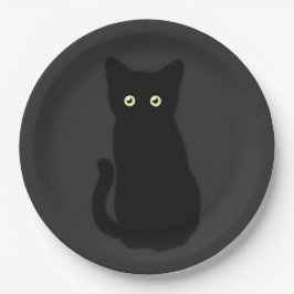 Assiettes En Carton Chat noir, chaton mignon, fun spottaculaire classi