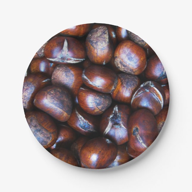 Assiettes En Carton Châtaignes (Devant)