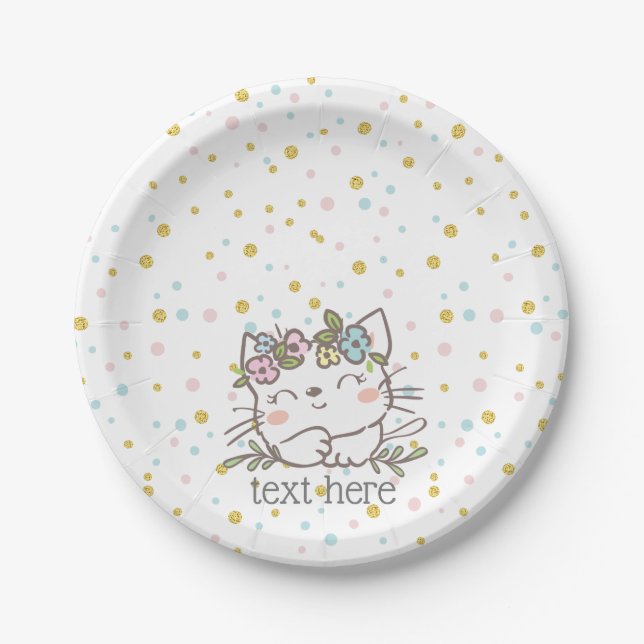 Assiettes En Carton chaton blanc, chaton, animaux (Devant)