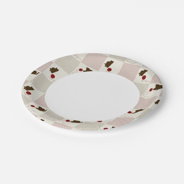 Assiettes En Carton Chatons Arrière - plans (Angle)