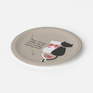 Assiettes En Carton Chats amoureux
