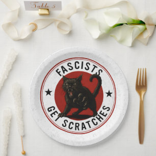 Assiettes En Carton Chats contre les fascistes