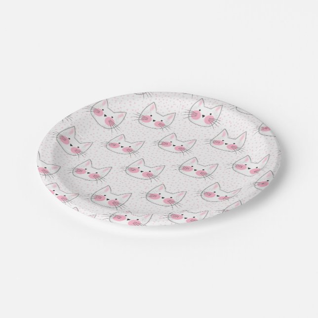 Assiettes En Carton Chats mignons de Kawaii Kitty de Japonais (Angle)