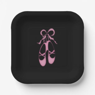 Assiettes En Carton Chaussons Ballerina, Plaque de papier Carré de 7 p