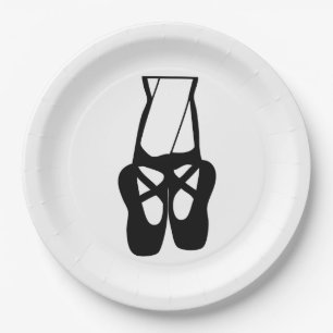 Assiettes En Carton Chaussons Bleu Noir En Pointe