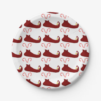 Assiettes En Carton Chaussons Elfe Rouge avec Sucres de canne