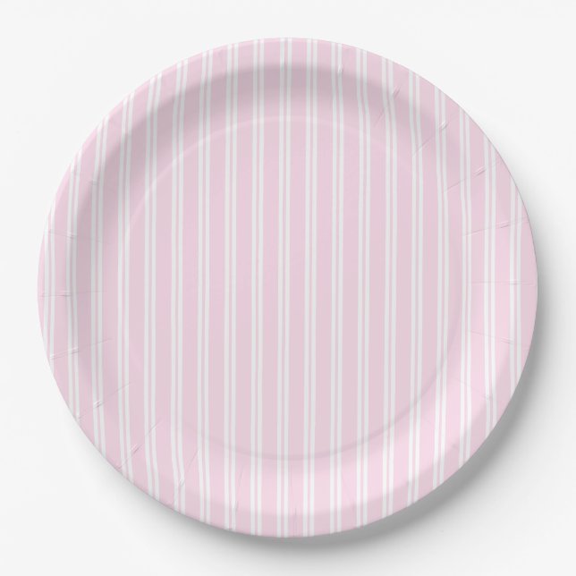 Assiettes En Carton Chaussons Preppy rose Ballerina Premier anniversai (Devant)