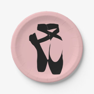 Assiettes En Carton Chaussure à pointe de ballon noir