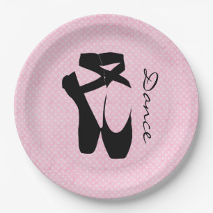Assiettes En Carton Chaussures de Ballet Noir En Pointe