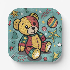 Assiettes En Carton Chaussures de Noël Ours en peluche