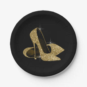 Assiettes En Carton Chaussures noires de talon haut de parties