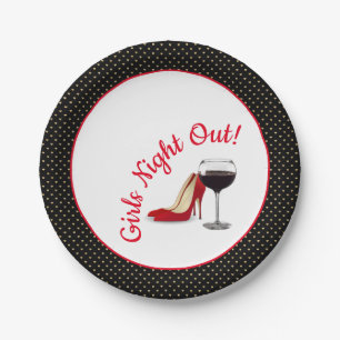 Assiettes En Carton Chaussures Rouges Et Vin Rouge