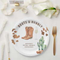 Chaussures western et douche de mariée pétillante