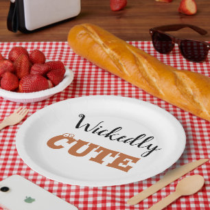 Assiettes En Carton Chauve sorcière d'Halloween Éffrayant adorable
