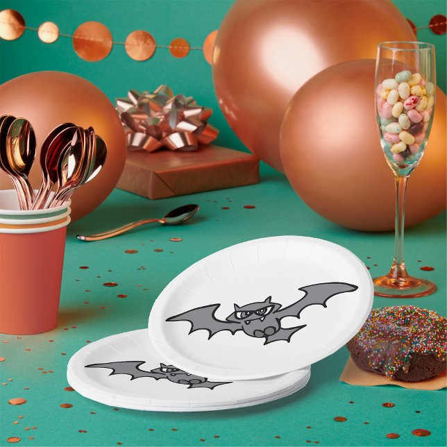 Assiettes En Carton Chauve-souris vampire maléfique Kawaii effrayant (Créateur téléchargé)