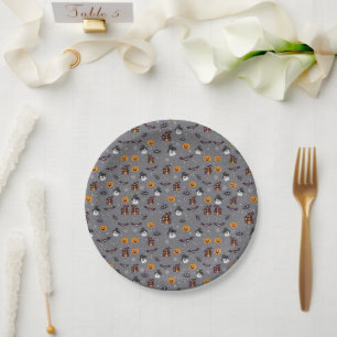 Assiettes En Carton Chauves-souris déplaisantes et mignonnes et citrou