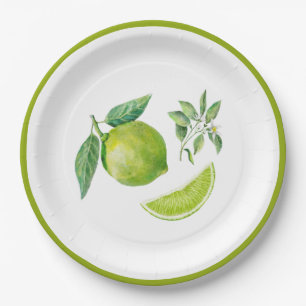 Assiettes En Carton Chaux d'aquarelle et plaque de papier Feuille