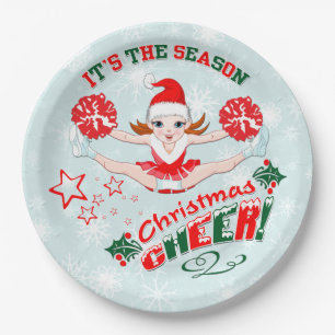 Assiettes En Carton Cheerleaders Noël Cheer