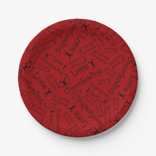 Assiettes En Carton Cheerleading d'amour du rouge I